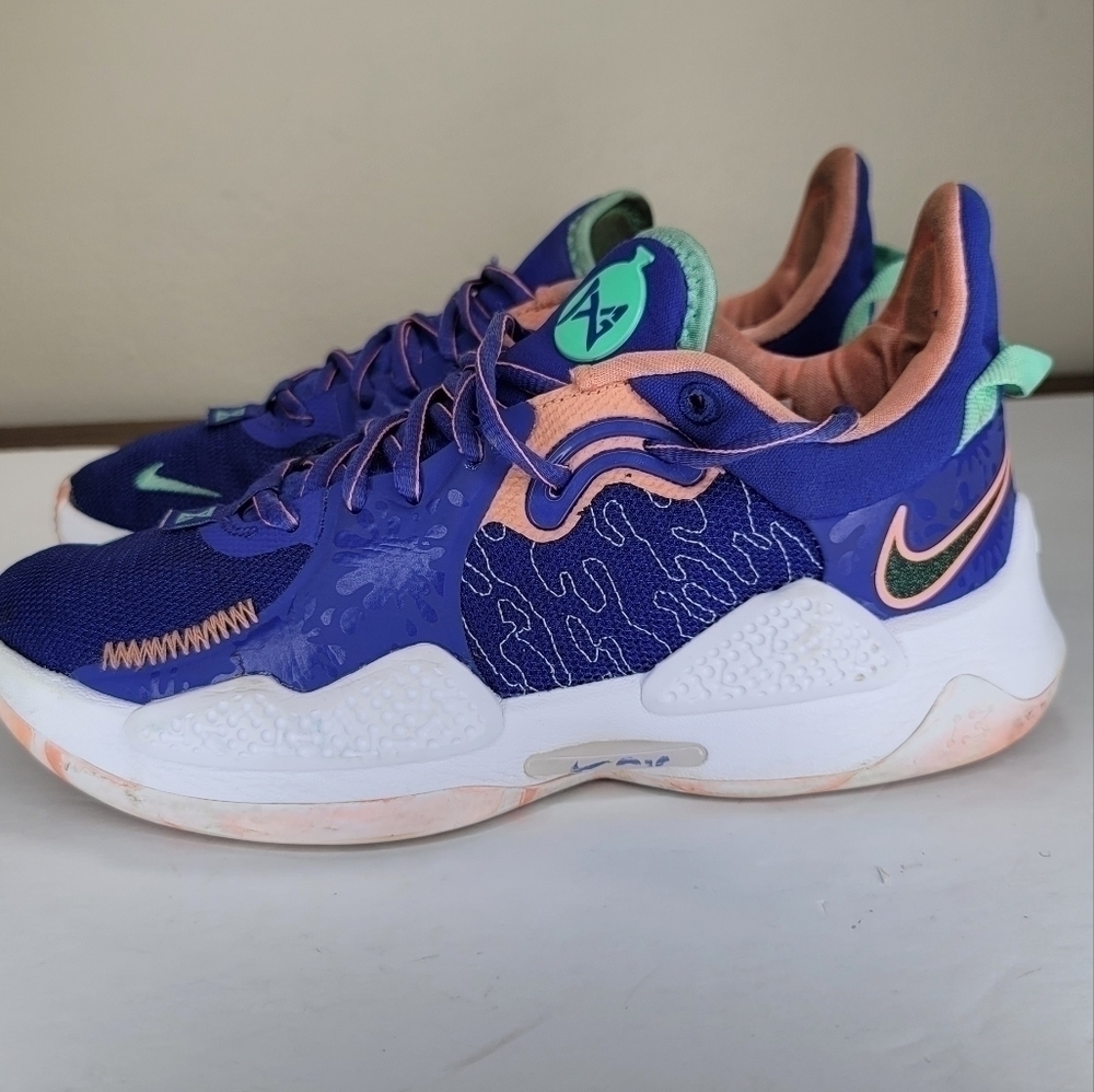 Nike Mens  PG 5 Paul George LA Drip Lapis Blue Void CW3143-400 Basketball Shoes